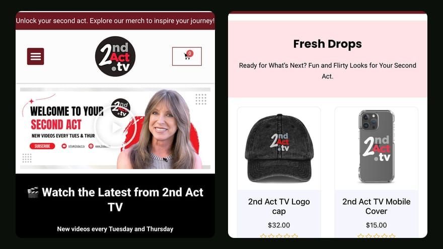 2nd Act TV merch store
