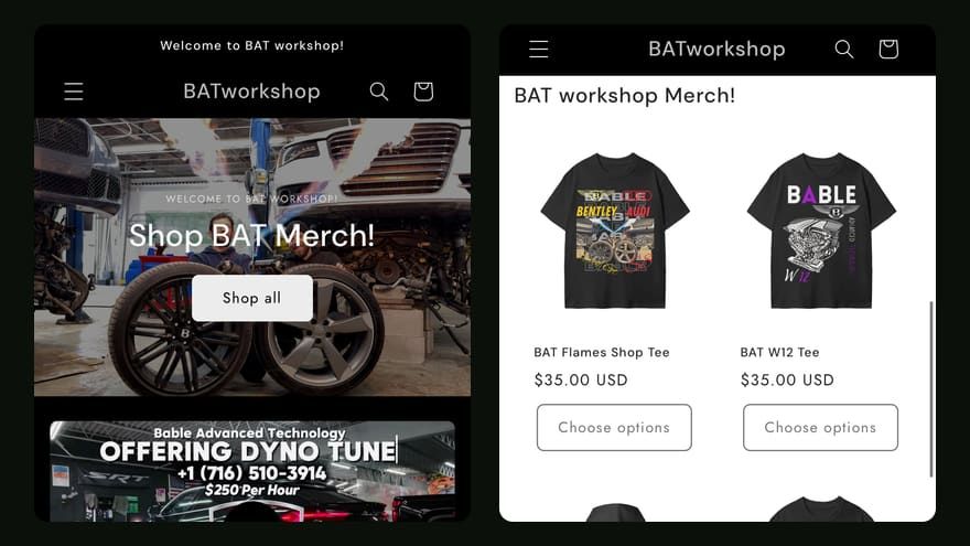 Bat Workshop merch store