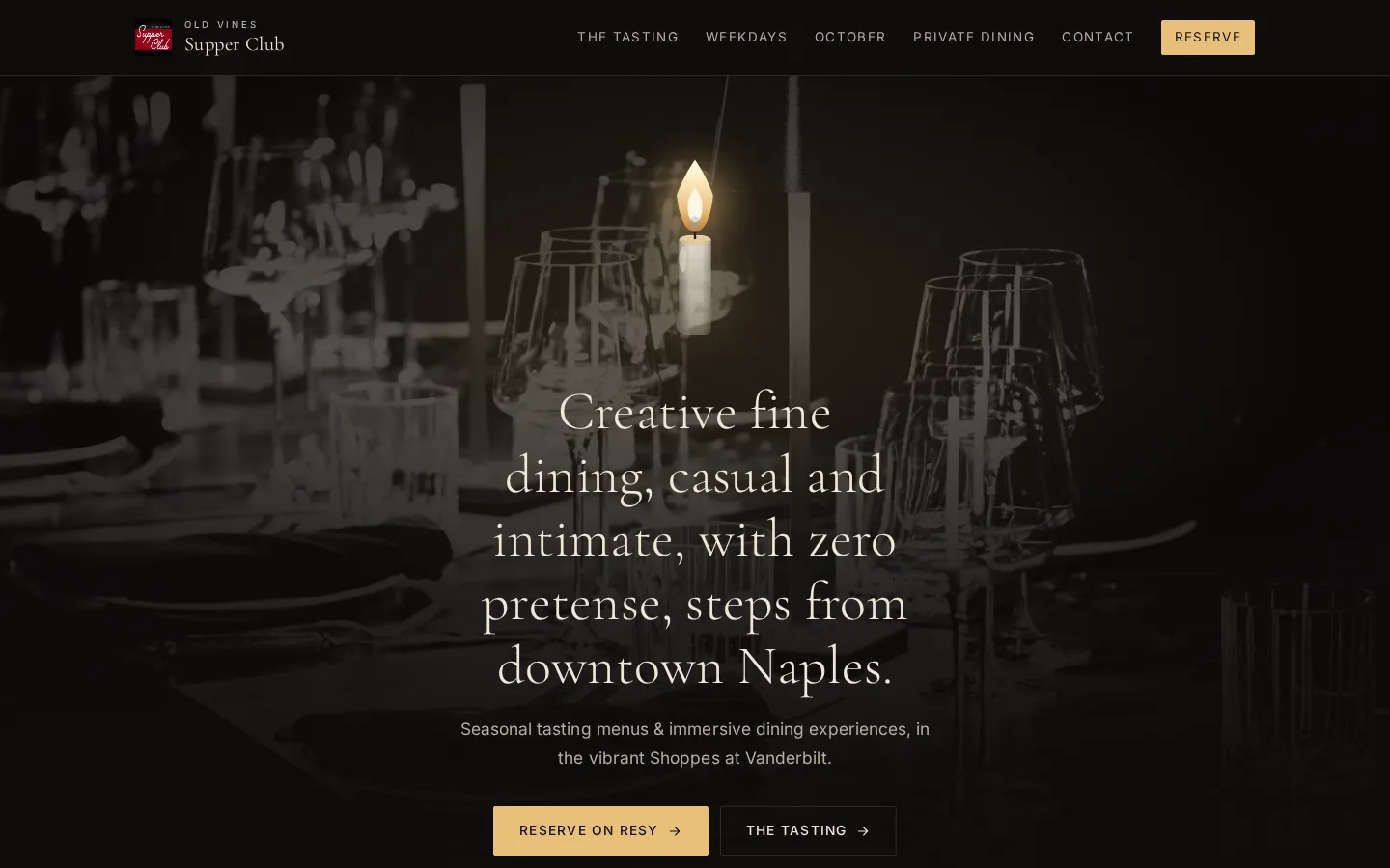 Old Vines Supper Club website